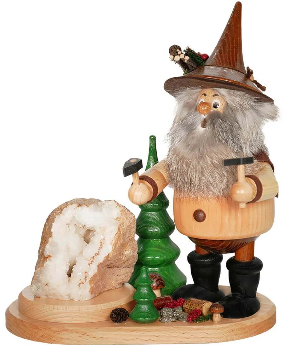 DWU Drechselwerkstatt Uhlig Räuchermännchen*Räuchermännchen Wichtel Hauer, 26 cm von
