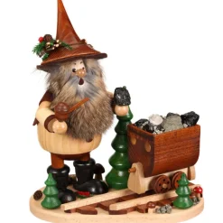 DWU Drechselwerkstatt Uhlig Räuchermännchen*Räuchermännchen Wichtel Huntsläufer, 26 cm von