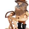 DWU Drechselwerkstatt Uhlig Räuchermännchen*Räuchermännchen Wichtel mit Sägebock, 26 cm von