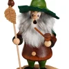 DWU Drechselwerkstatt Uhlig Räuchermännchen*Räuchermännchen Wichtel mit Buchenblatt, 18 cm von