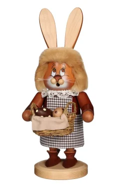 Christian Ulbricht Osterhasen*Räuchermännchen Wichtel Osterhase - Häsin mit Eierkorb, 34 cm von