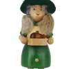 DWU Drechselwerkstatt Uhlig Räuchermännchen*Räuchermännchen Wichtelfrau mit Pfanne grün, 25 cm von