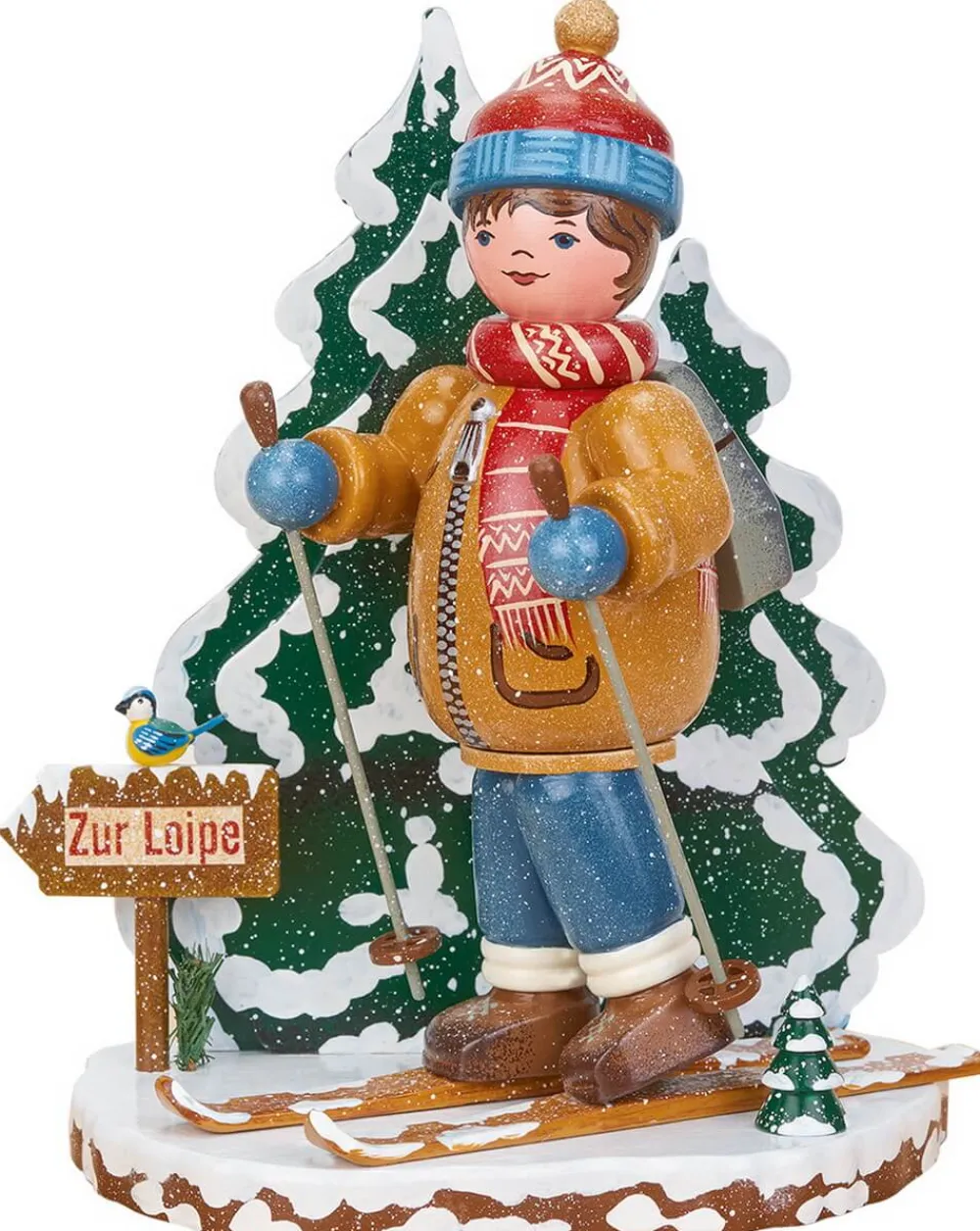 Hubrig Volkskunst Räuchermännchen*Räuchermännchen Winterkind Schneeschuhfahrer von