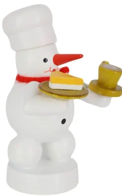 Zenker Holzfiguren & Dekofiguren*Schneemann Bäcker mit Kaffee und Kuchen, , 8 cm von Ralf