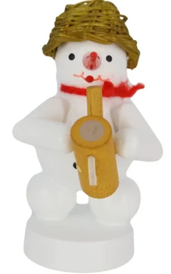 Zenker Holzfiguren & Dekofiguren*Schneemann Musikant mit Gießkanne, , 8 cm von Ralf