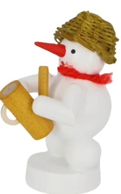 Zenker Holzfiguren & Dekofiguren*Schneemann Musikant mit Gießkanne, , 8 cm von Ralf