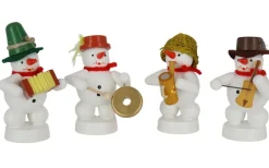Zenker Holzfiguren & Dekofiguren*Schneemannkapelle mit Gießkanne, Gong, Fiedel, Concertina von Ralf