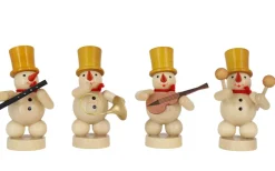 Zenker Miniaturen | Holzfiguren & Dekofiguren*Schneemannkapelle mit Oboe, Waldhorn, Rhythmus Gitarre, von Ralf