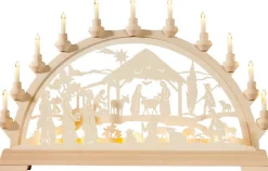 KWO Bestseller | Schwibbogen*Schwibbogen Heilige Familie mit Königen, 65 cm von