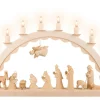 SEIFFENcom by Nestler GmbH Schwibbogen | Bestseller*Schwibbogen mit geschnitzter Heiliger Familie von SEIFFEN.COM