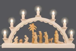 SEIFFENcom by Nestler GmbH Schwibbogen*Schwibbogen mit geschnitzter Heiliger Familie, 50 cm von SEIFFEN.COM