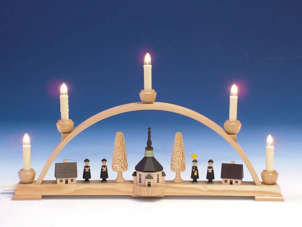 Knuth Neuber Auslaufartikel | Schwibbogen*Schwibbogen mit Seiffener Kirche, , 53 cm von