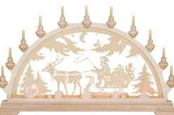 KWO Schwibbogen*Schwibbogen Nikolaus mit Schlitten, 65 cm von