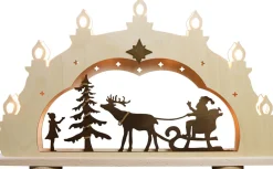 Weigla Holzkunst Neuheiten*Schwibbogen Rustikal Weihnachtsmann auf Schlitten von Weigla