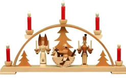 Volkskunstwerkstatt Eckert Schwibbogen*Schwibbogen Seiffen, mit roten Kerzen, 50 cm von Eckert