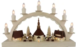 SEIFFENcom by Nestler GmbH Schwibbogen*Schwibbogen Seiffener Dorf mit Romy Thiel Kinder von Nestler-Seiffen