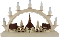 SEIFFENcom by Nestler GmbH Schwibbogen*Schwibbogen Seiffener Dorf mit Romy Thiel Kinder von Nestler-Seiffen