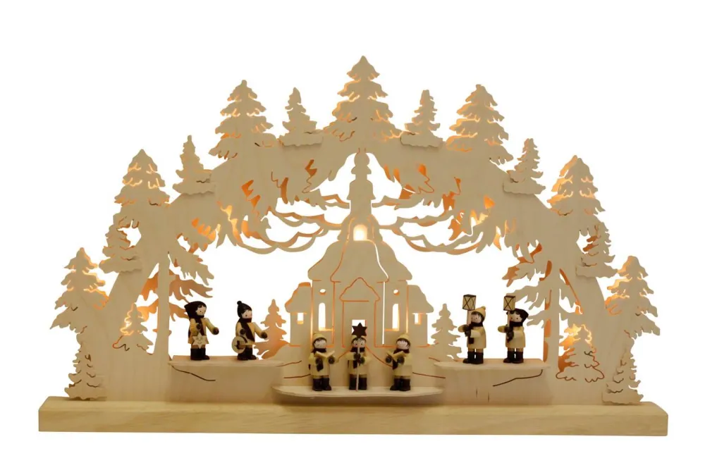 Romy Thiel Schwibbogen*Schwibbogen Seiffener Kirche, 63 cm von