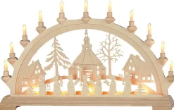 KWO Bestseller | Schwibbogen*Schwibbogen Seiffener Kirche mit Kurrende, 65 cm von