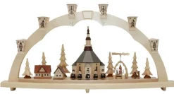 Richard Glässer GmbH Einzelstücke | Schwibbogen*Schwibbogen Seiffener Kirche mit Weihnachtspyramide, 80 cm von Richard Glässer