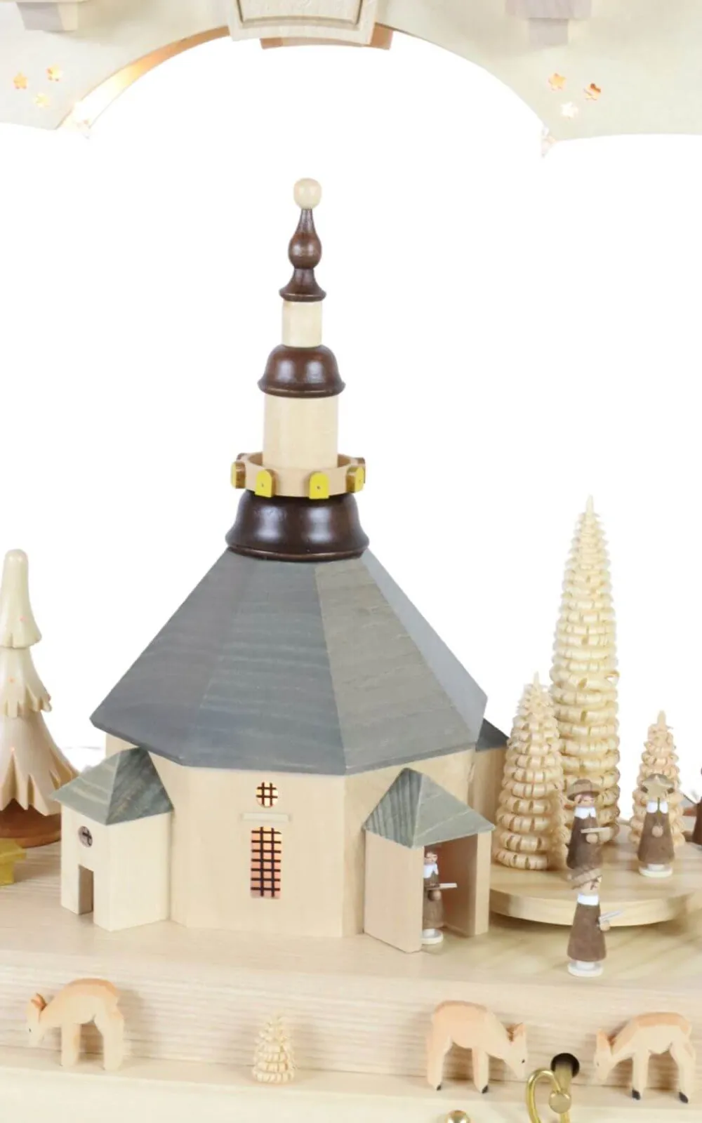 Richard Glässer GmbH Einzelstücke | Schwibbogen*Schwibbogen Seiffener Kirche mit Kurrende und Spielwerk, 80 cm von Richard Glässer