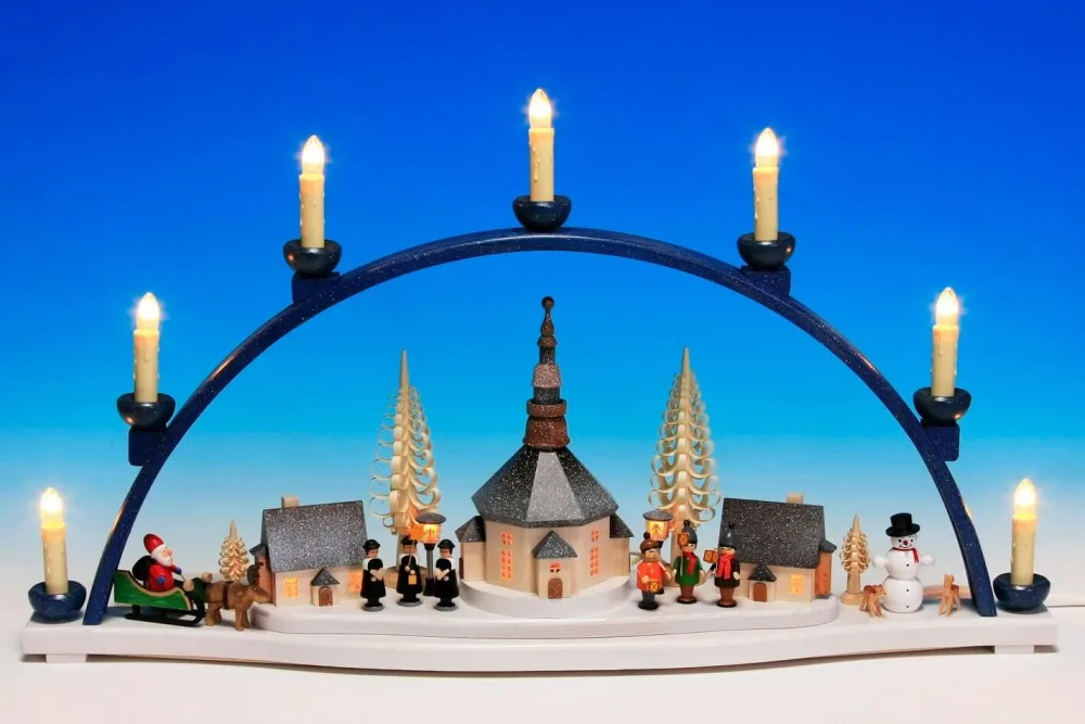 Knuth Neuber Einzelstücke | Schwibbogen*Schwibbogen Seiffener Weihnachtslandschaft, 67 cm von