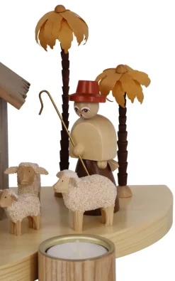 Richard Glässer GmbH Sockelbrett*Sockel für Teelichte mit Weihnachtskrippe, 20 cm von Richard Glässer