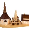 SEIFFENcom by Nestler GmbH Sockelbrett*Sockel Seiffener Dorf mit 2 Striezelkindern von SEIFFEN.COM