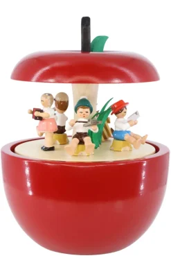 Richard Glässer GmbH Spieluhr / Spieldose*Spieluhr Apfel Kinderkonzert mit der Melodie "Kleine Welt", 15 cm von Richard Glässer