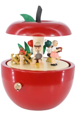 Richard Glässer GmbH Spieluhr / Spieldose*Spieluhr Apfel Kinderkonzert mit der Melodie "Kleine Welt", 15 cm von Richard Glässer