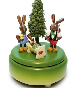 Figurenland Uhlig GmbH Spieluhr / Spieldose*Spieluhr mit Osterhasen und Wiege von