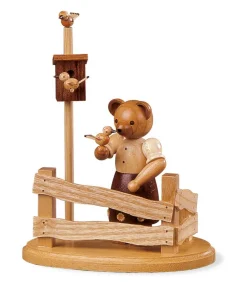 Müller Kleinkunst Holzfiguren & Dekofiguren*Teddy - Bärenfrau am Gartenzaun, 14 cm, von