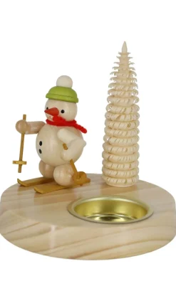 Zenker Neuheiten | Kerzenhalter Weihnachten*Teelichthalter Schneemann mit Ski, , 10 cm von Ralf