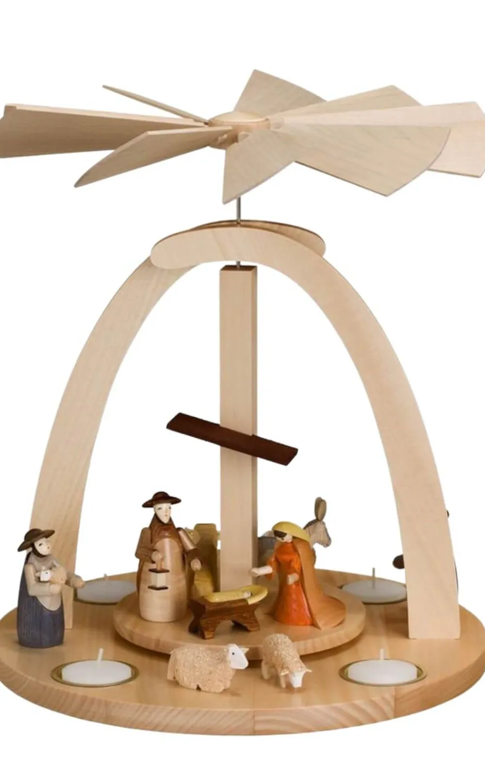 Theo Lorenz Teelichtpyramiden | Weihnachtspyramiden*Teelichtpyramide Heilige Familie, 33 cm von