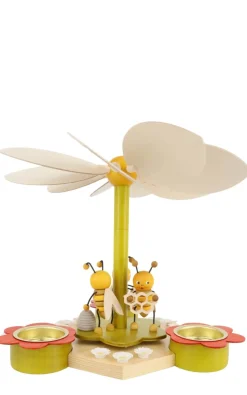 Zenker Neuheiten | Osterpyramide & Osterkerzenhalter*Teelichtpyramide mit Bienen, 19 cm von Ralf