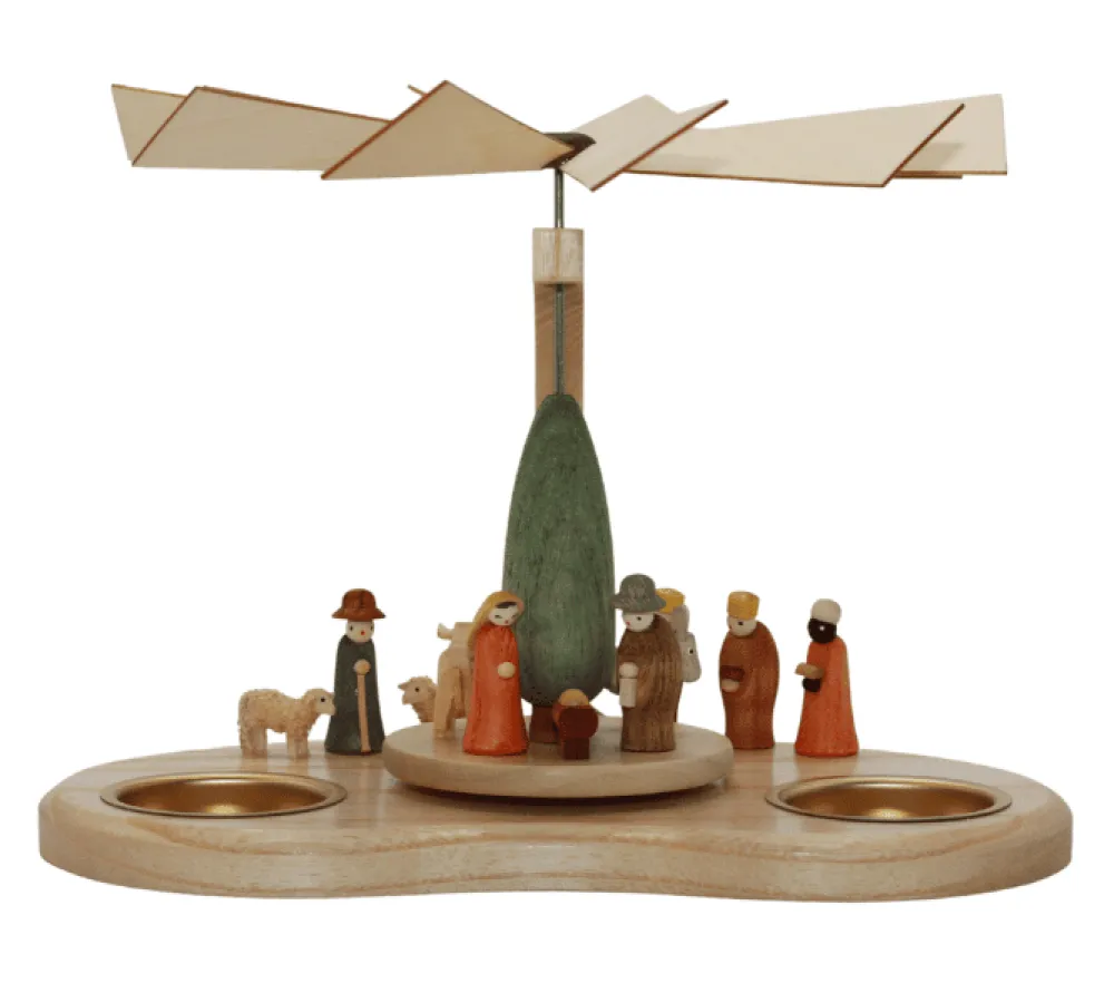 Theo Lorenz Weihnachtspyramiden*Teelichtpyramide mit Heiliger Familie, 17 cm von