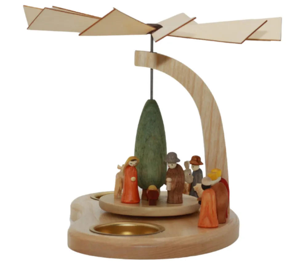 Theo Lorenz Weihnachtspyramiden*Teelichtpyramide mit Heiliger Familie, 17 cm von
