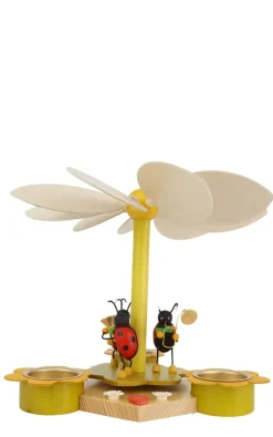 Zenker Osterpyramide & Osterkerzenhalter*Teelichtpyramide mit Käfermusikanten, 19 cm von Ralf