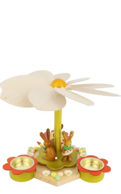 Zenker Neuheiten | Osterpyramide & Osterkerzenhalter*Teelichtpyramide mit Osterhasen, 19 cm von Ralf