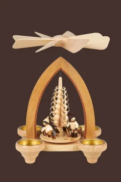 Heinz Lorenz Neuheiten | Teelichtpyramiden*Teelichtpyramide Winterkinder für Teelichter, 26 cm von