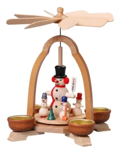 Thomas Preißler Weihnachtspyramiden*Teelicht-Weihnachtspyramide mit Schneemann, 24 cm von