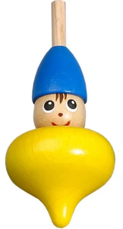 Robbi Weber Neuheiten | Holzspielzeug*Tischkreisel Harlekin, gelb, 6 cm von