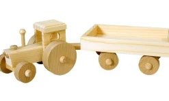 Robbi Weber Holzauto*Traktor aus Holz mit Anhänger von