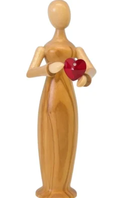 Figurenland Uhlig GmbH Holzfiguren & Dekofiguren*Tugendfigur Liebe mit Swarowski Herz von