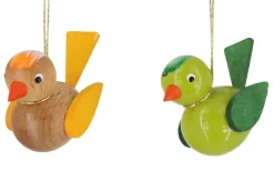 SEIFFENcom by Nestler GmbH Neuheiten | Frühlingsdeko*Vögel zum Hängen, grün/ braun, 2 Stück von SEIFFEN.COM