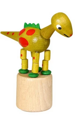 Jan Stephani Holzspielzeug*Wackelfigur gelber Dinosaurier von