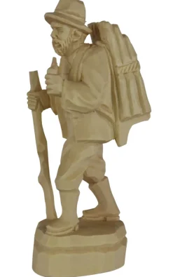 Schnitzkunst aus dem Erzgebirge Holzschnitzereien*Waldmann mit Pfeife, , 20 cm, geschnitzt von