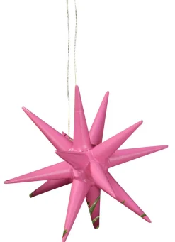 Albin Preißler Christbaumschmuck*Weihnachtsbaumschmuck aus Holz, Weihnachtssterne pink, 6-teilig von