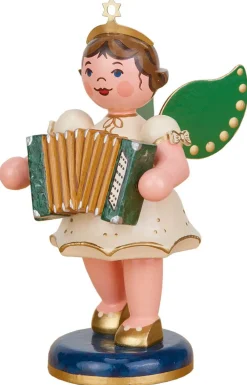Hubrig Volkskunst Weihnachtsengel*Weihnachtsengel mit Akkordeon, 10 cm von