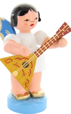 Figurenland Uhlig GmbH Weihnachtsengel*Weihnachtsengel mit Balalaika und blauen Flügeln von Figurenland Uhlig